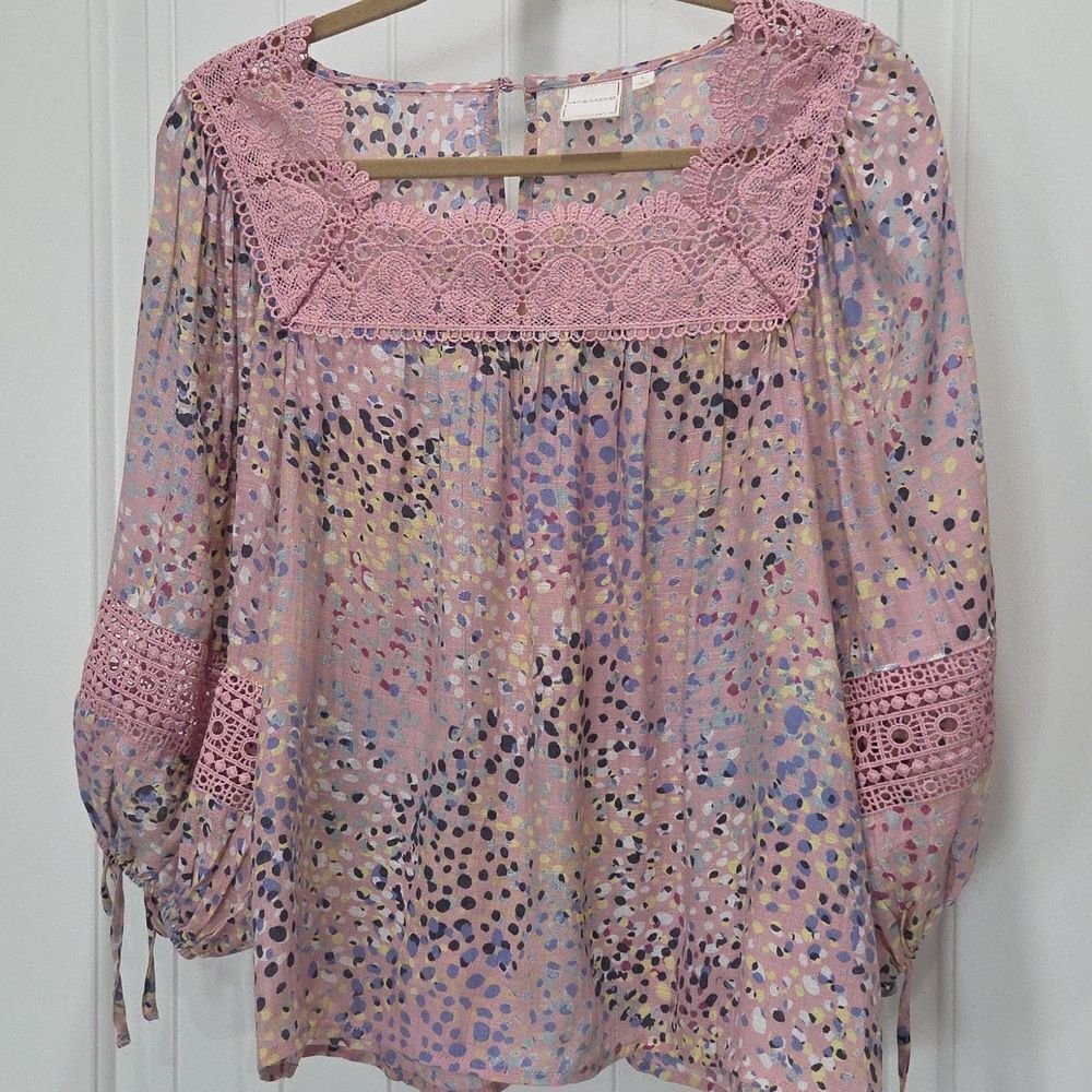 Zac & Rachel Lace, Boho Womans Blouse, Size Large